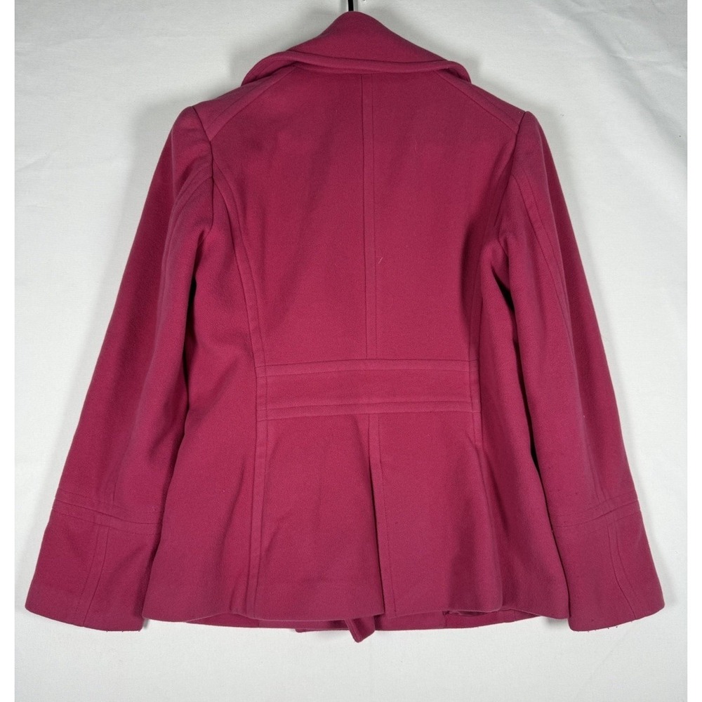 Garnet Hill Jacket Women's Size 6 Pink Wool Blend Peacoat Double Breasted Button - Picture 2 of 6